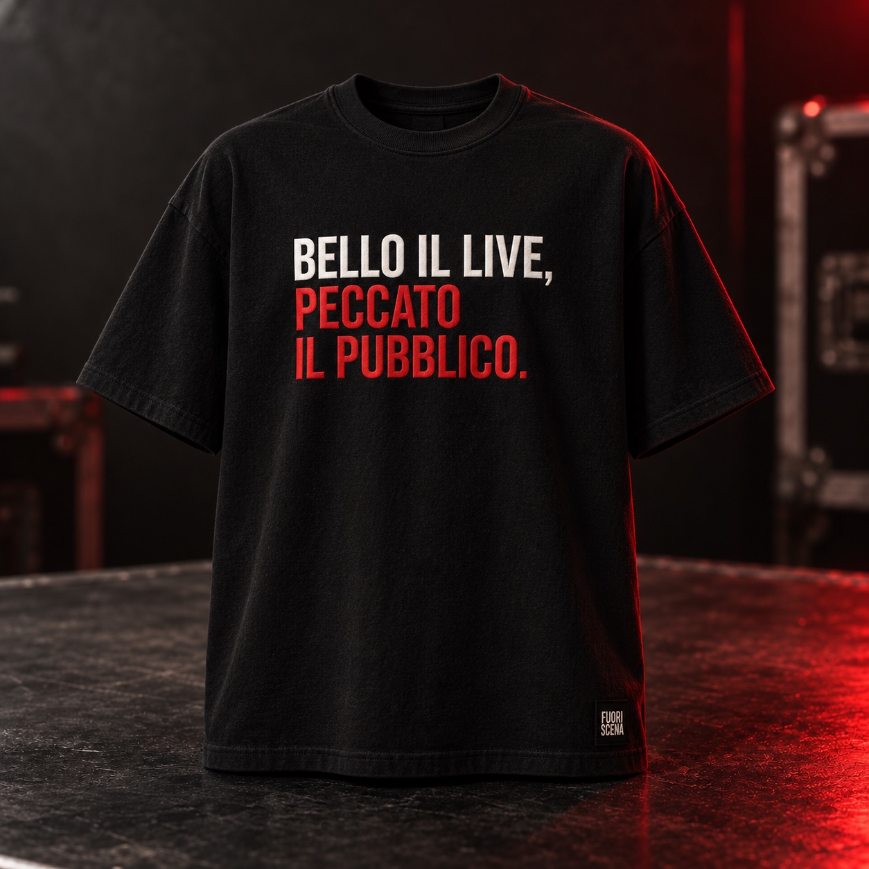T-Shirt "BELLO IL LIVE, PECCATO IL PUBBLICO."